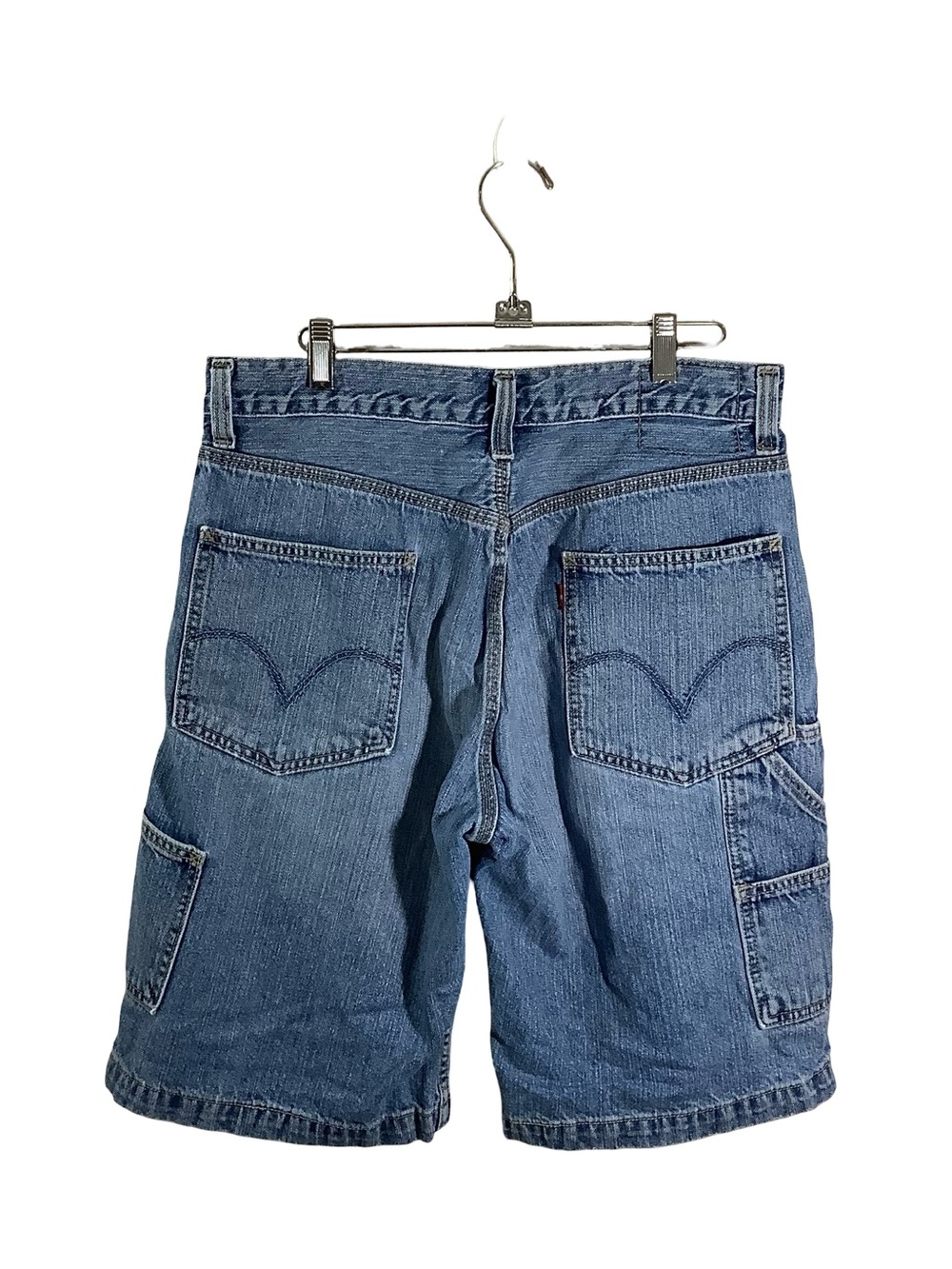 Leviโs Carpenter-Style Men's Denim Shorts - Blue Cargo Y2K - Picture 2 of 9